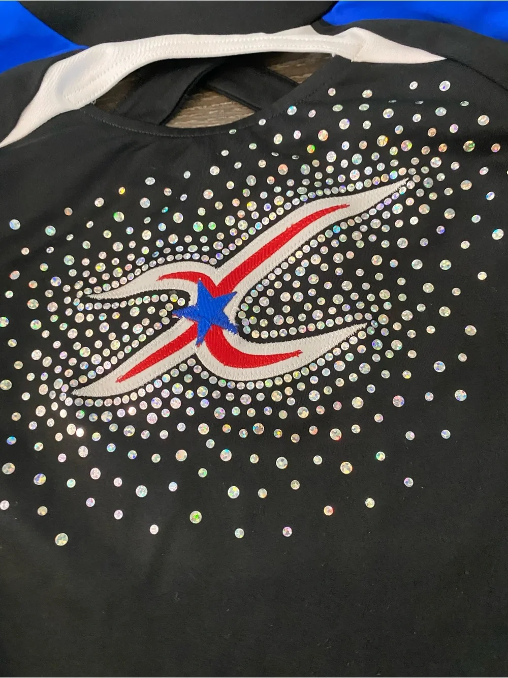 Varsity Black & Blue Long-Sleeve cheer uniform